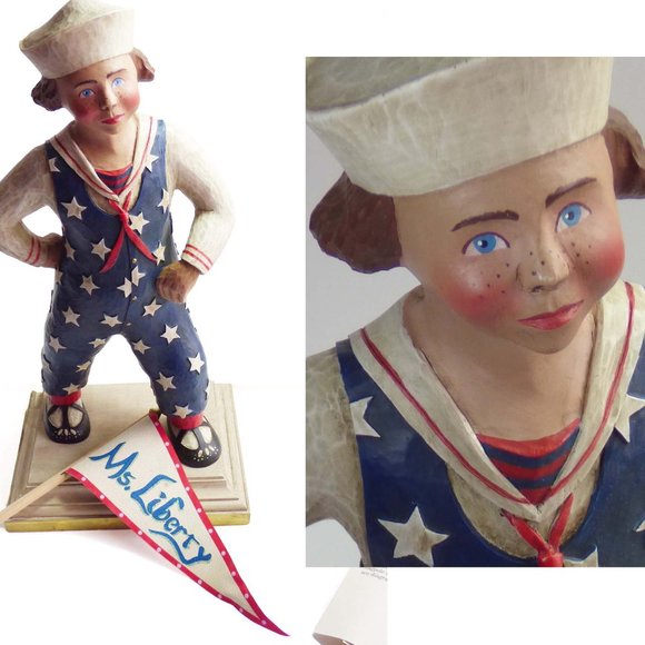 Leo & Marilyn Smith Folk Art Sculpture MS. LIBERTY - Picture 4 of 10